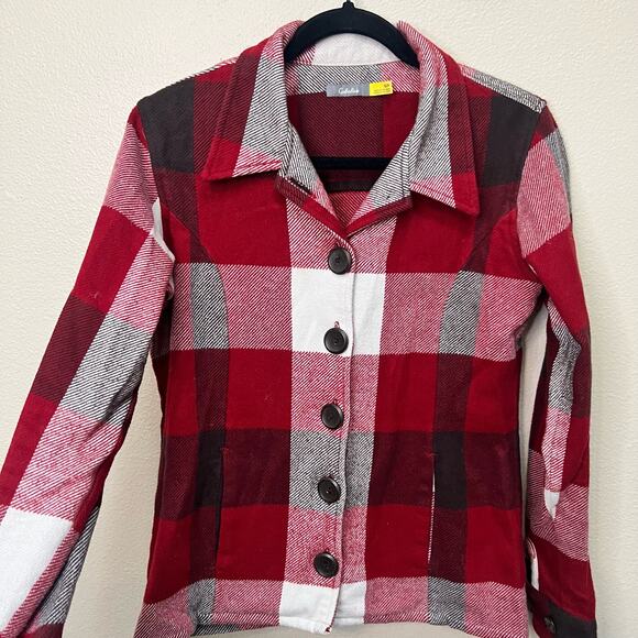 Cabela's Red Plaid Shacket Size S - Picture 2 of 5